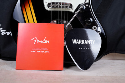 Fender Made in Japan 2025 Collection Traditional II '60s Jaguar 2025 Black w/ Sunburst Competition Stripe w/ Bag