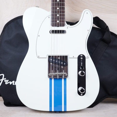 Fender Traditional II '60s Telecaster MIJ 2023 Olympic White w/ Blue Competition Stripe w/ Bag