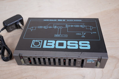 Boss RGE-10 Micro Rack Series Graphic Equalizer Black Made in Japan MIJ w/ Power Supply