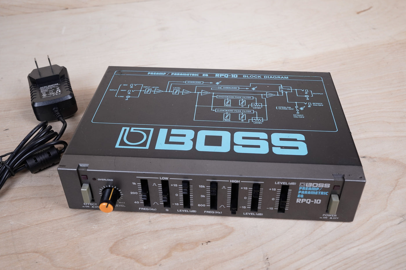 Boss RPQ-10 Micro Rack Series Preamp / Parametric EQ Black Made in Japan MIJ w/ Power Supply