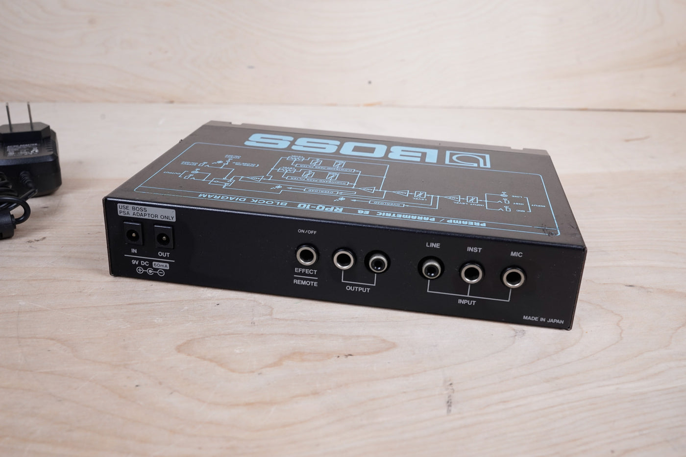 Boss RPQ-10 Micro Rack Series Preamp / Parametric EQ Black Made in Japan MIJ w/ Power Supply