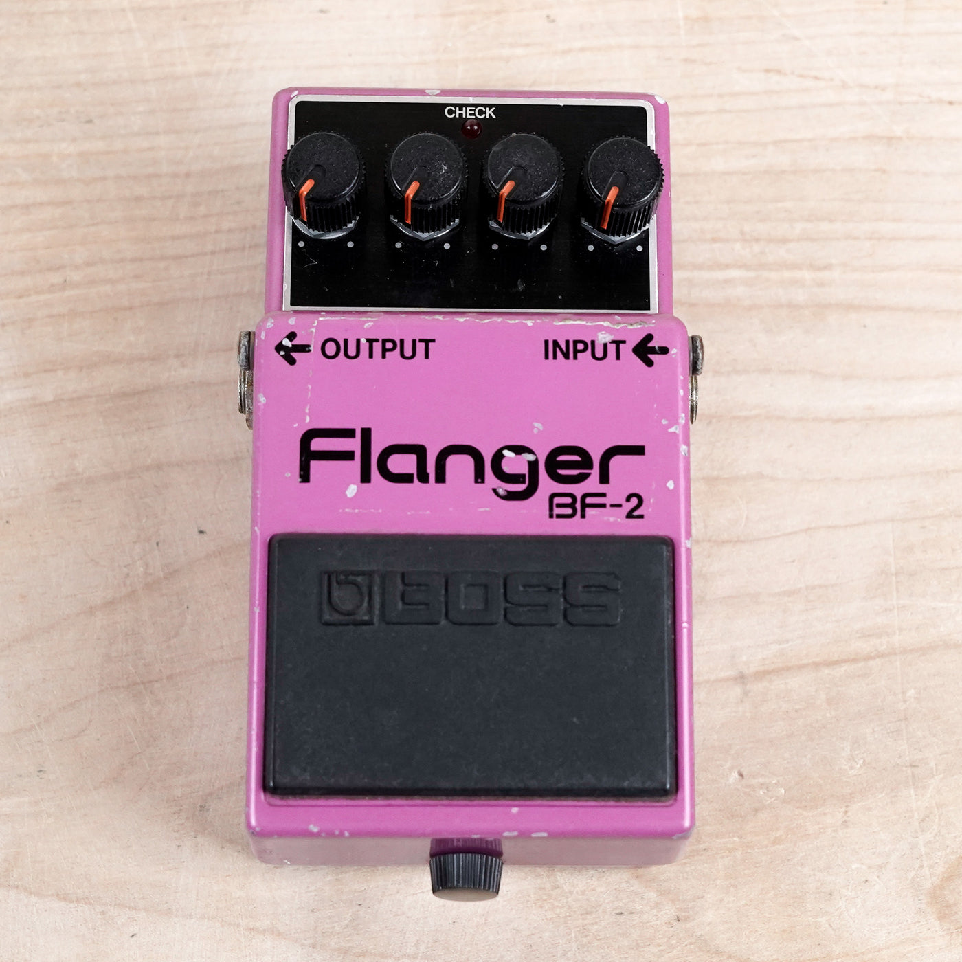 Boss BF-2 Flanger (Green Label) Purple 1985 Made in Japan MIJ