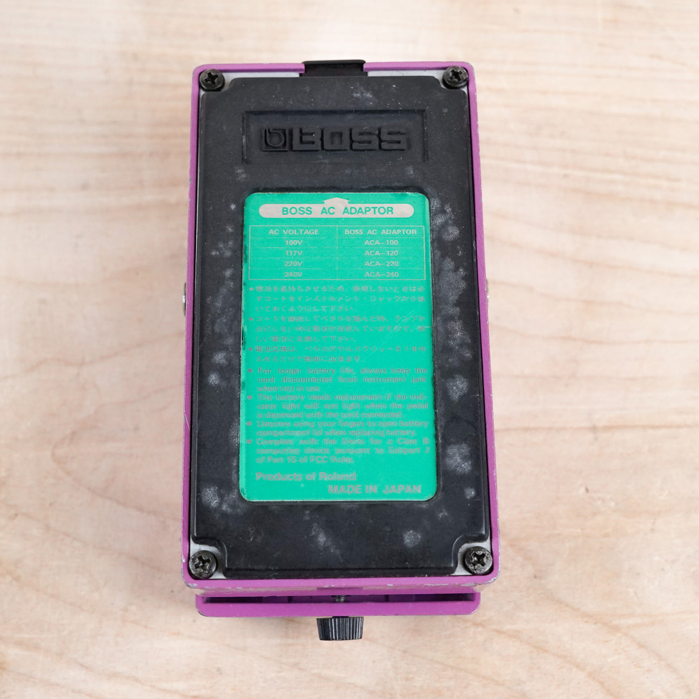 Boss BF-2 Flanger (Green Label) Purple 1985 Made in Japan MIJ