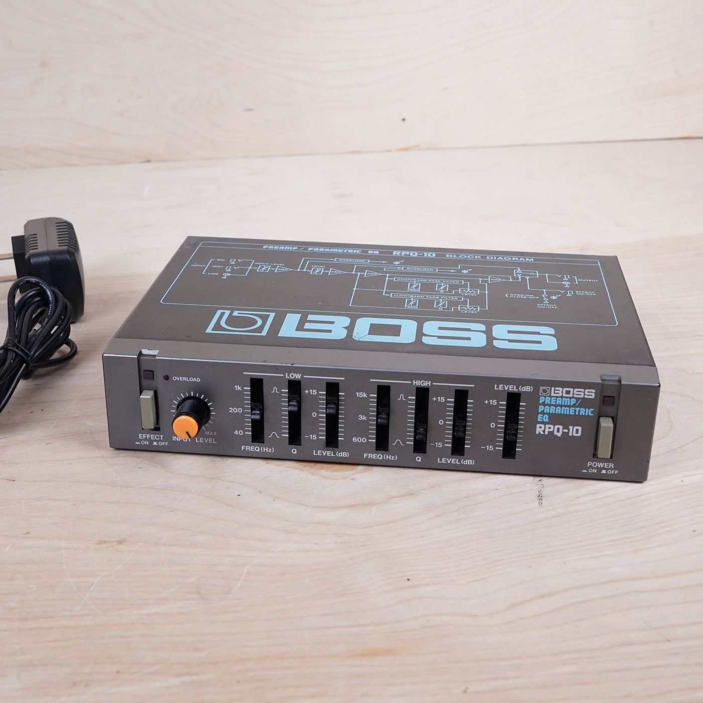 Boss RPQ-10 Micro Rack Series Preamp / Parametric EQ Black Made in Japan MIJ w/ Power Supply