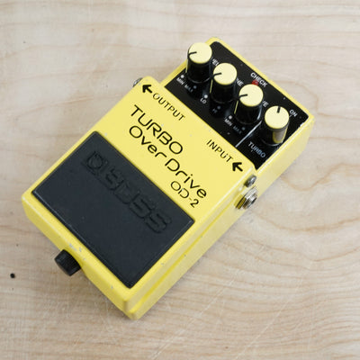 Boss OD-2 Turbo OverDrive (Black Label) 1991 Yellow ACA w/ Box, Manual