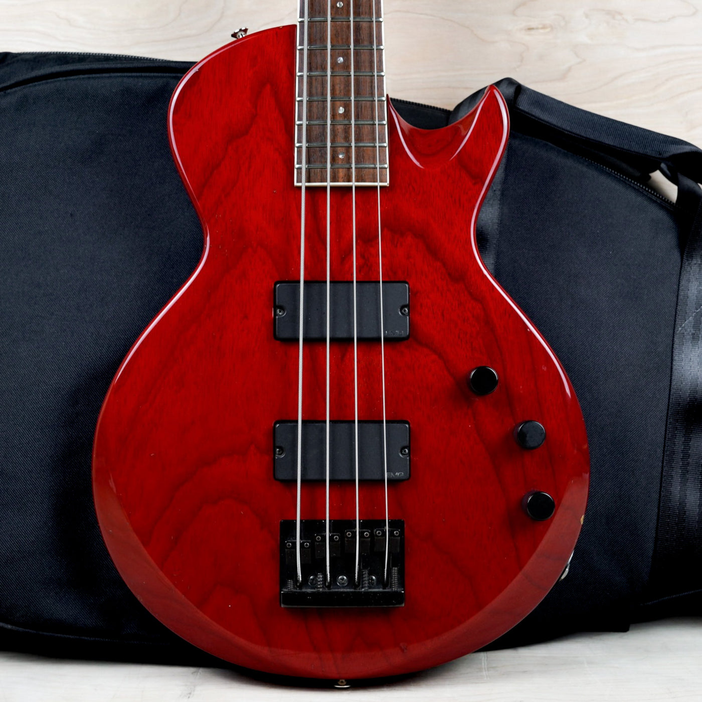ESP Custom Order S-E925 Single Cut Bass 1998 See-Thru Red Medium Scale 32" Made in Japan MIJ w/ Bag