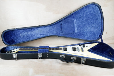 Greco FV600 MIJ 1978 White Vintage Japan '67 Reissue Flying V Style w/ Hard Case