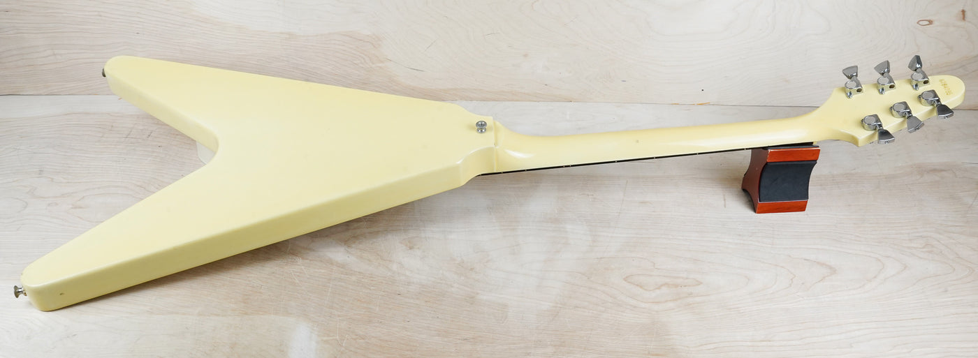 Greco FV600 MIJ 1978 White Vintage Japan '67 Reissue Flying V Style w/ Hard Case