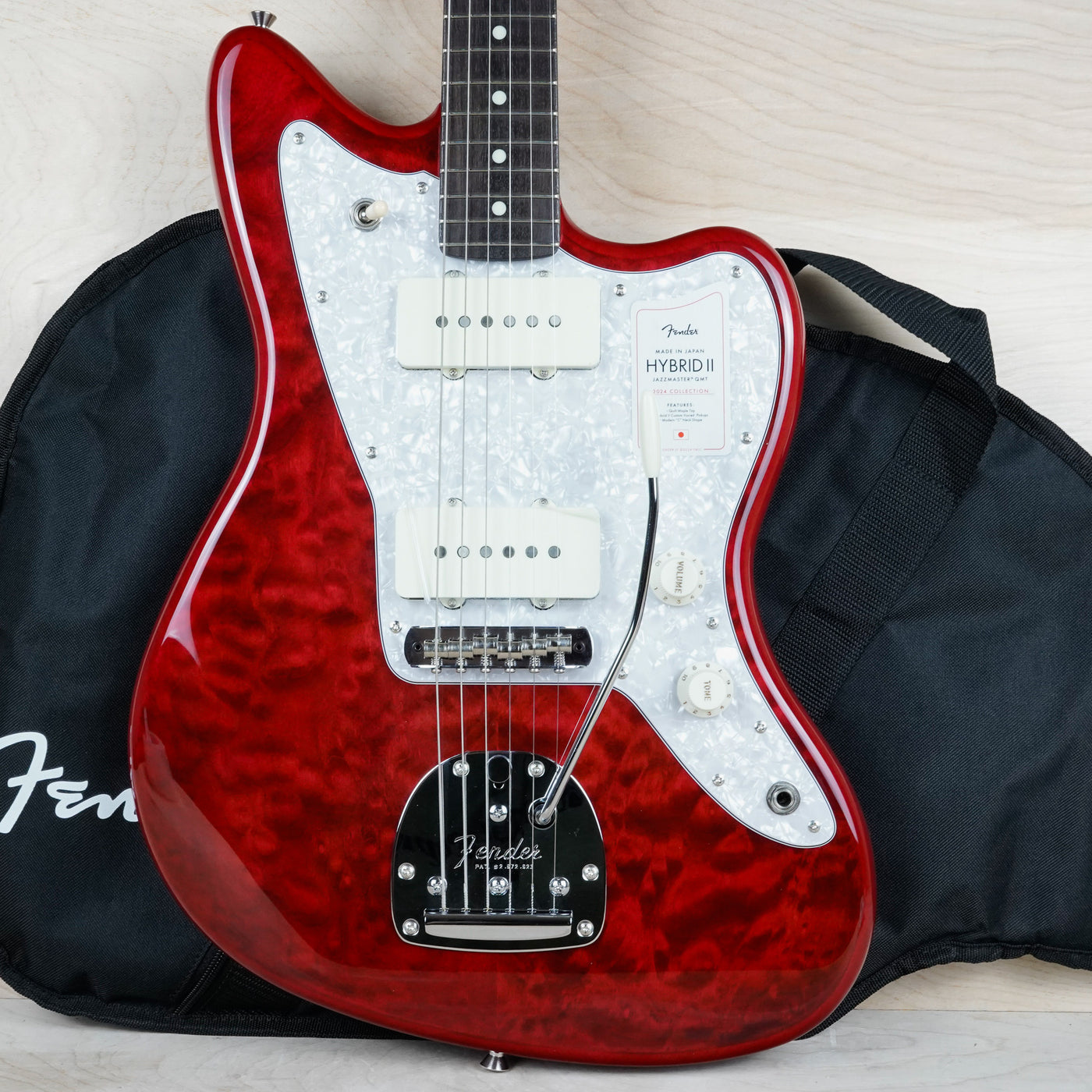 Fender Hybrid II Jazzmaster MIJ 2024 Red Quilt Beryl Top QMT Japan w/ Bag