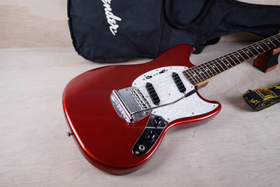 Fender MG-69 Mustang Reissue MIJ 2008 Candy Apple Red Matching Headstock Japan w/ Bag
