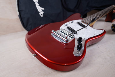 Fender MG-69 Mustang Reissue MIJ 2008 Candy Apple Red Matching Headstock Japan w/ Bag
