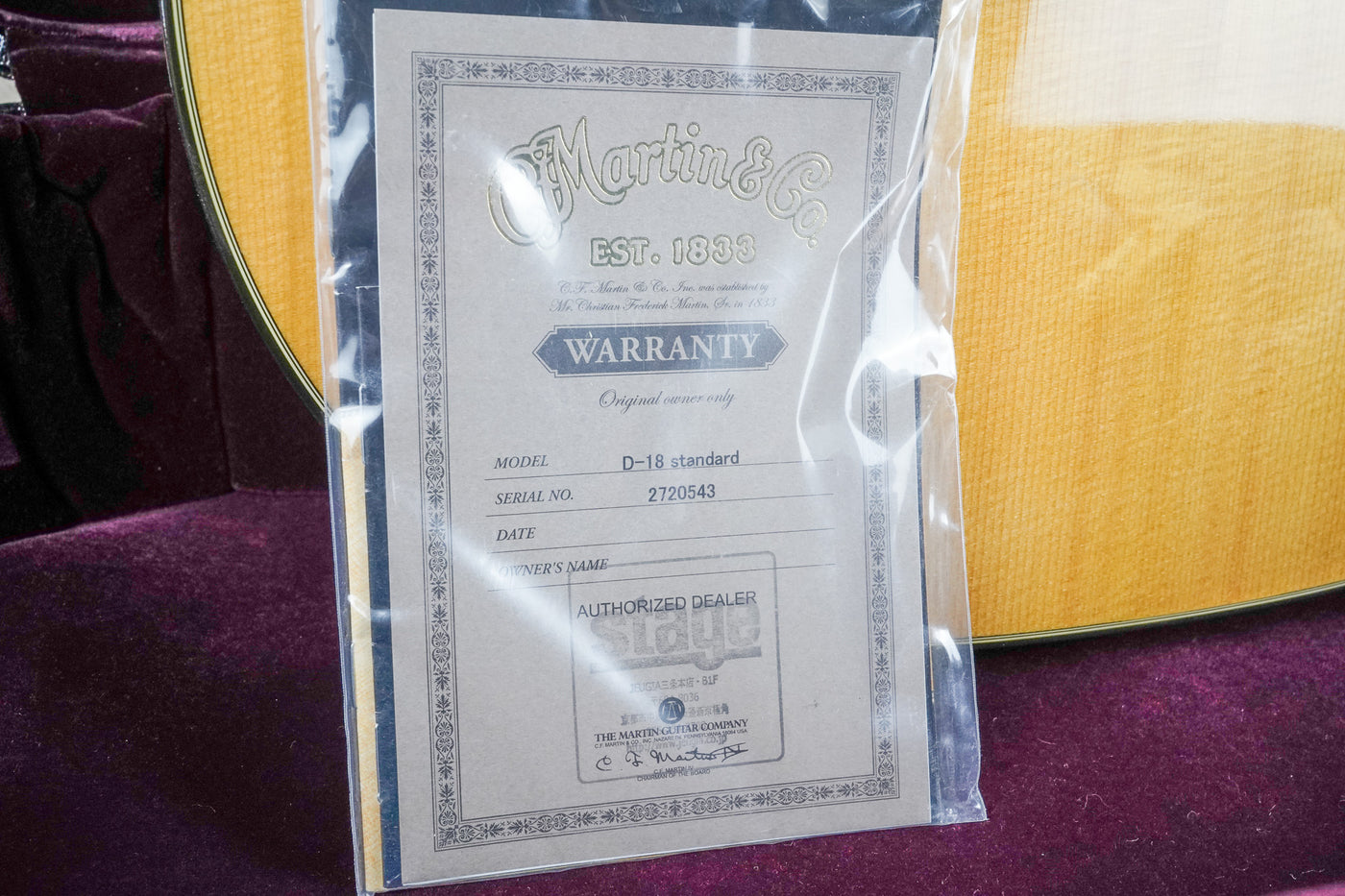 Martin D-18 Standard 2023 Natural w/ OHSC