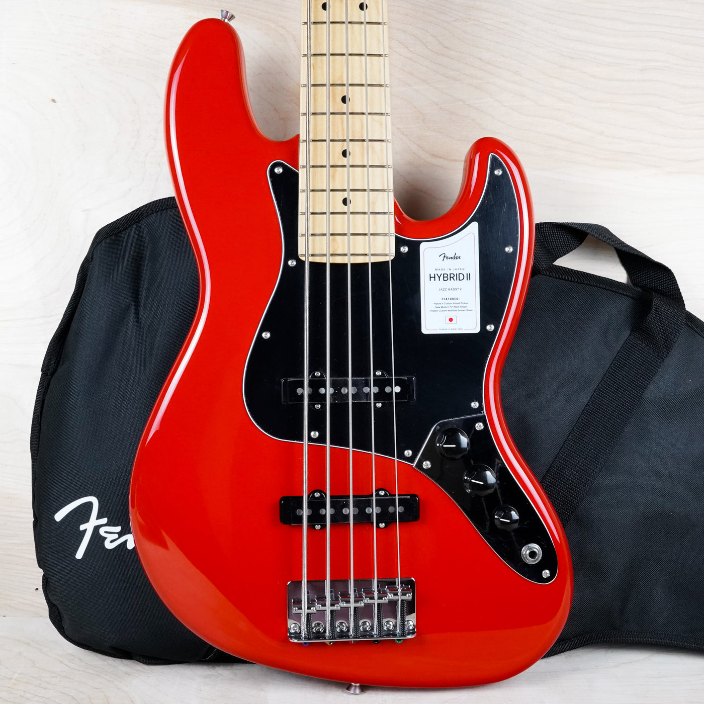 Fender Hybrid II Jazz Bass V MIJ 2023 Modena Red Japan 5 String w/ Bag