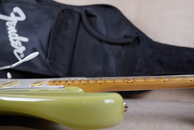 Fender ST-57LH-SC Stratocaster Reissue MIJ 1989 Aged Sonic Blue Scalloped Left Handed Lefty Japan w/ Bag