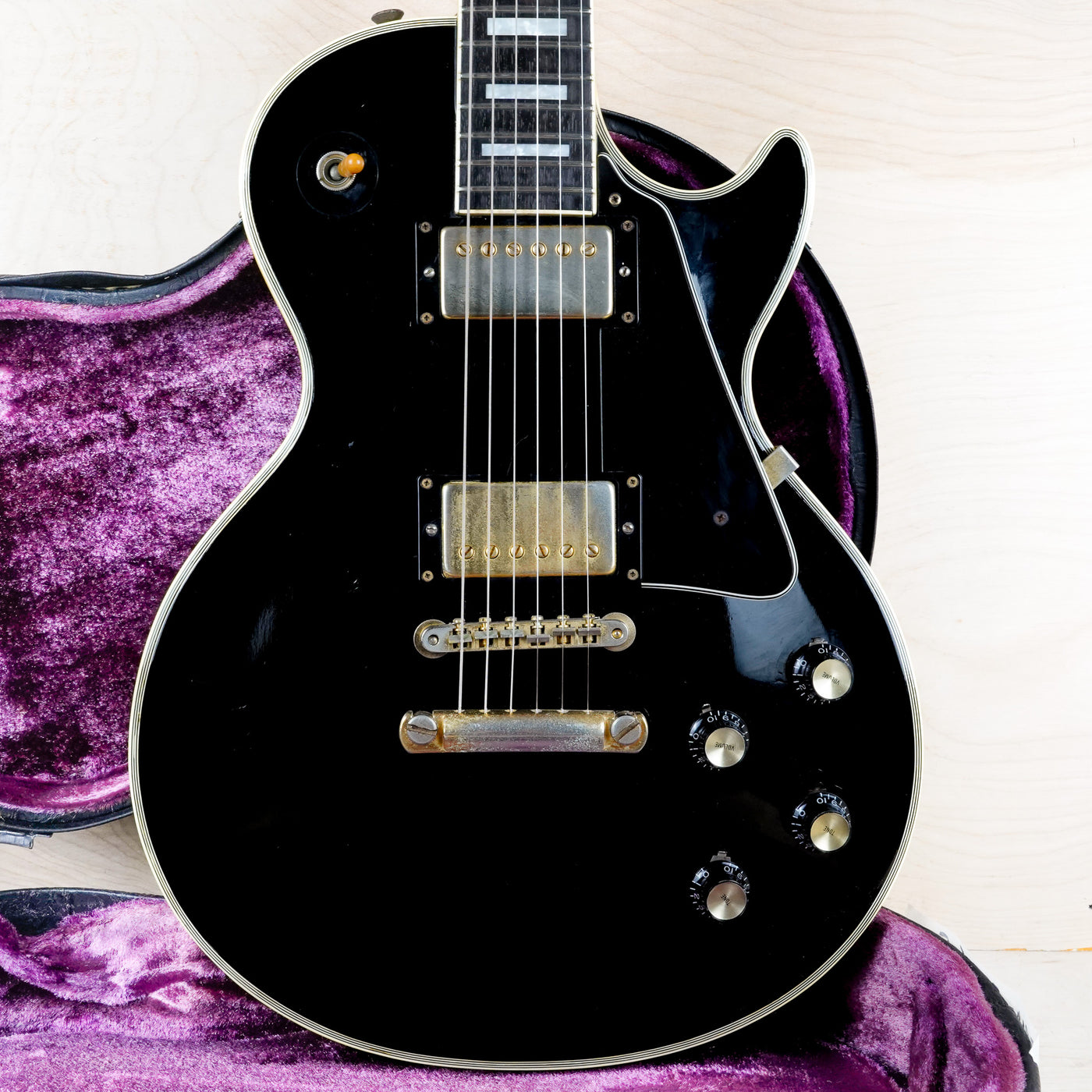 Burny RCL-65 Custom MIJ 1990 Black Beauty Made in Japan VH-1 PAF Pickups 1960 Reissue w/ Hard Case