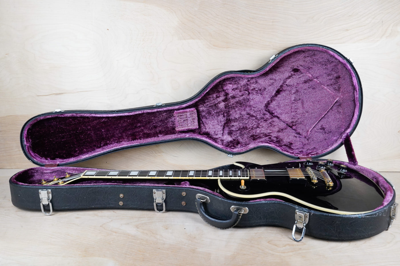 Burny RCL-65 Custom MIJ 1990 Black Beauty Made in Japan VH-1 PAF Pickups 1960 Reissue w/ Hard Case