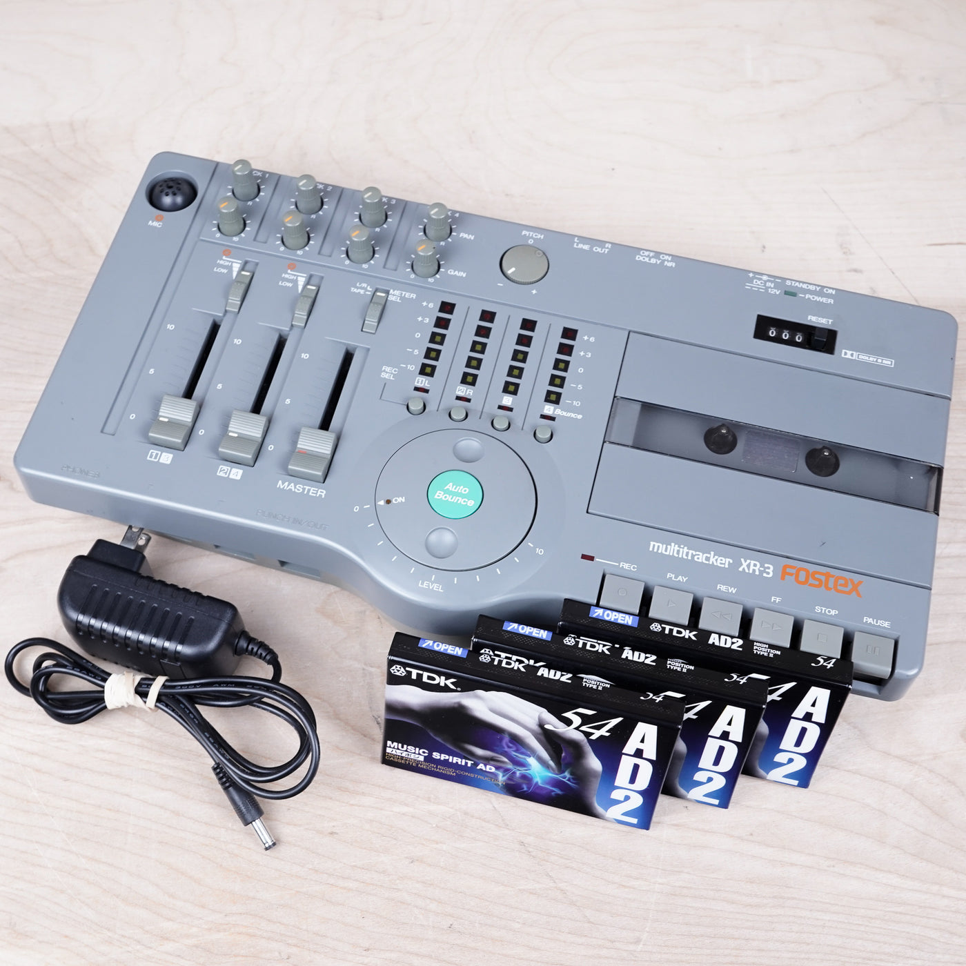 Fostex XR-3 Multitracker 4 Track Cassette Recorder Bundle w/ Cassette Tapes