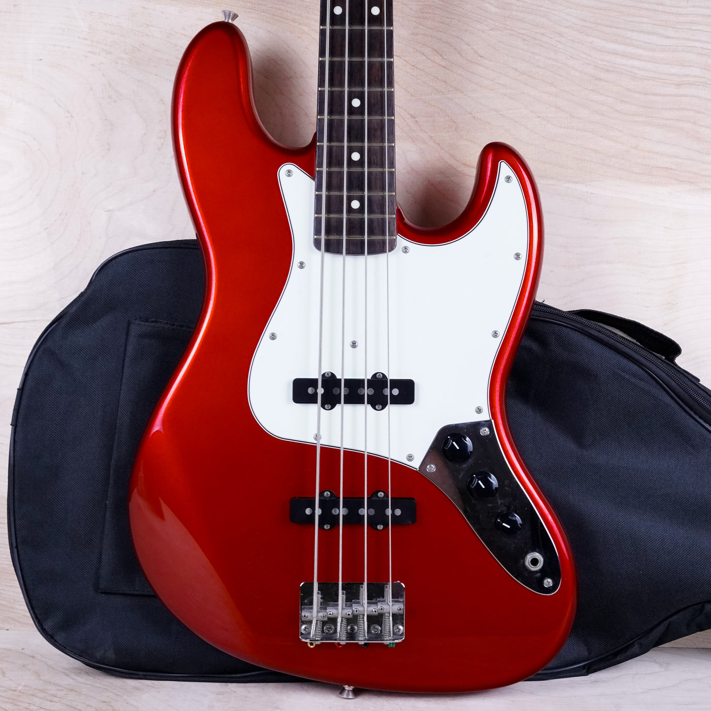 FGN J-Standard Bass 2011 Candy Apple Red Fujigen Made in Japan MIJ w/ Bag