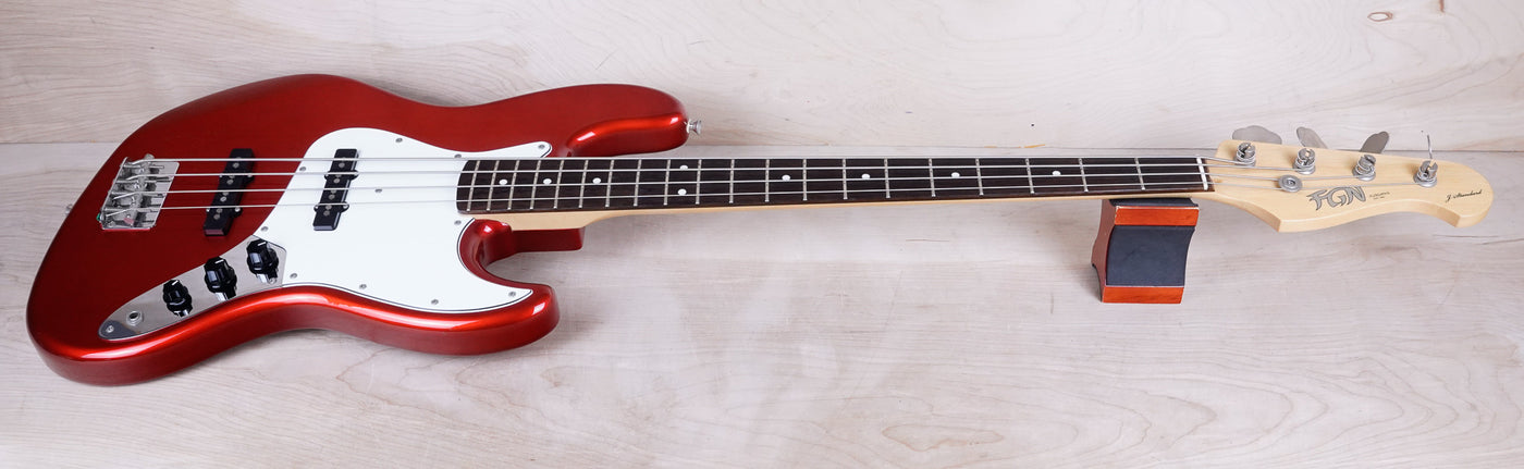 FGN J-Standard Bass 2011 Candy Apple Red Fujigen Made in Japan MIJ w/ Bag