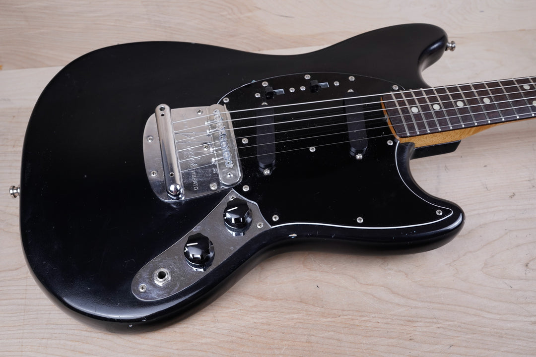 Fender Mustang 1968 Black Refinish Mastery Bridge Locking Tuners w