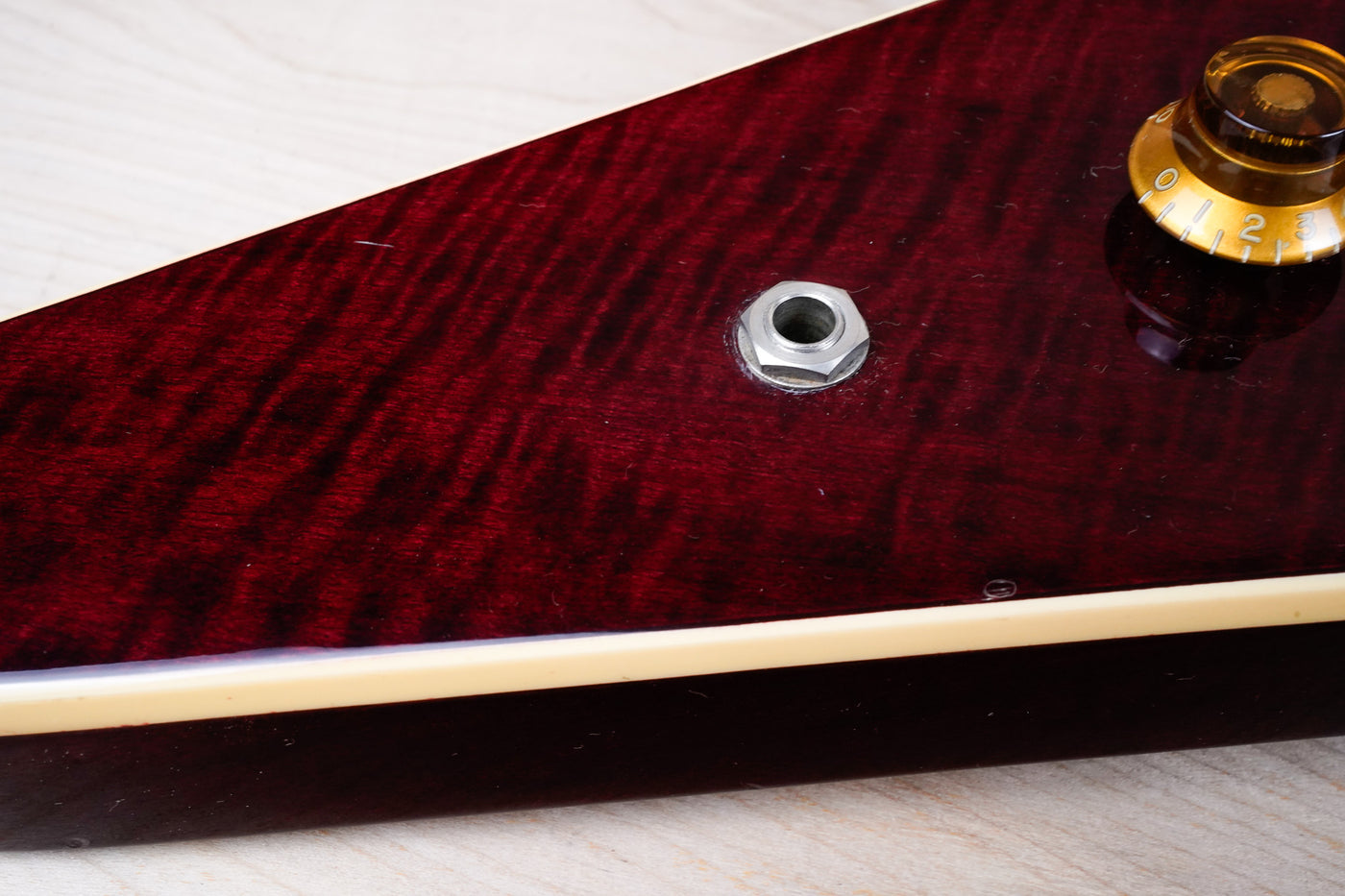 Greco Flying V Non Catalog MIJ 1982 Red Flame CMT Style Made in Japan w/ Bag