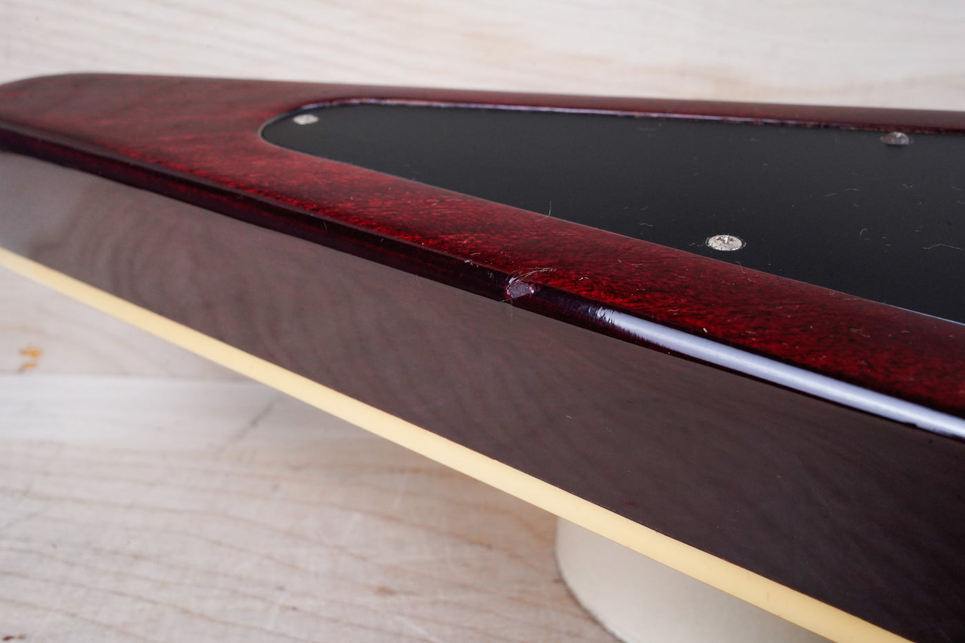 Greco Flying V Non Catalog MIJ 1982 Red Flame CMT Style Made in Japan w/ Bag