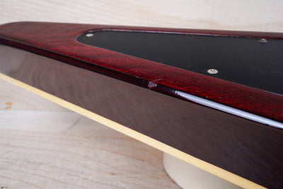 Greco Flying V Non Catalog MIJ 1982 Red Flame CMT Style Made in Japan w/ Bag