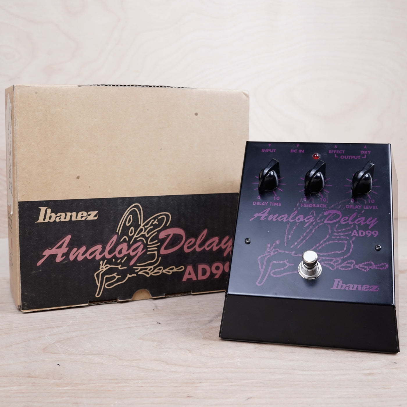 Ibanez AD99 Analog Delay 1990s Box Made in Japan MIJ in Box w/ Paperwork, Power Supply