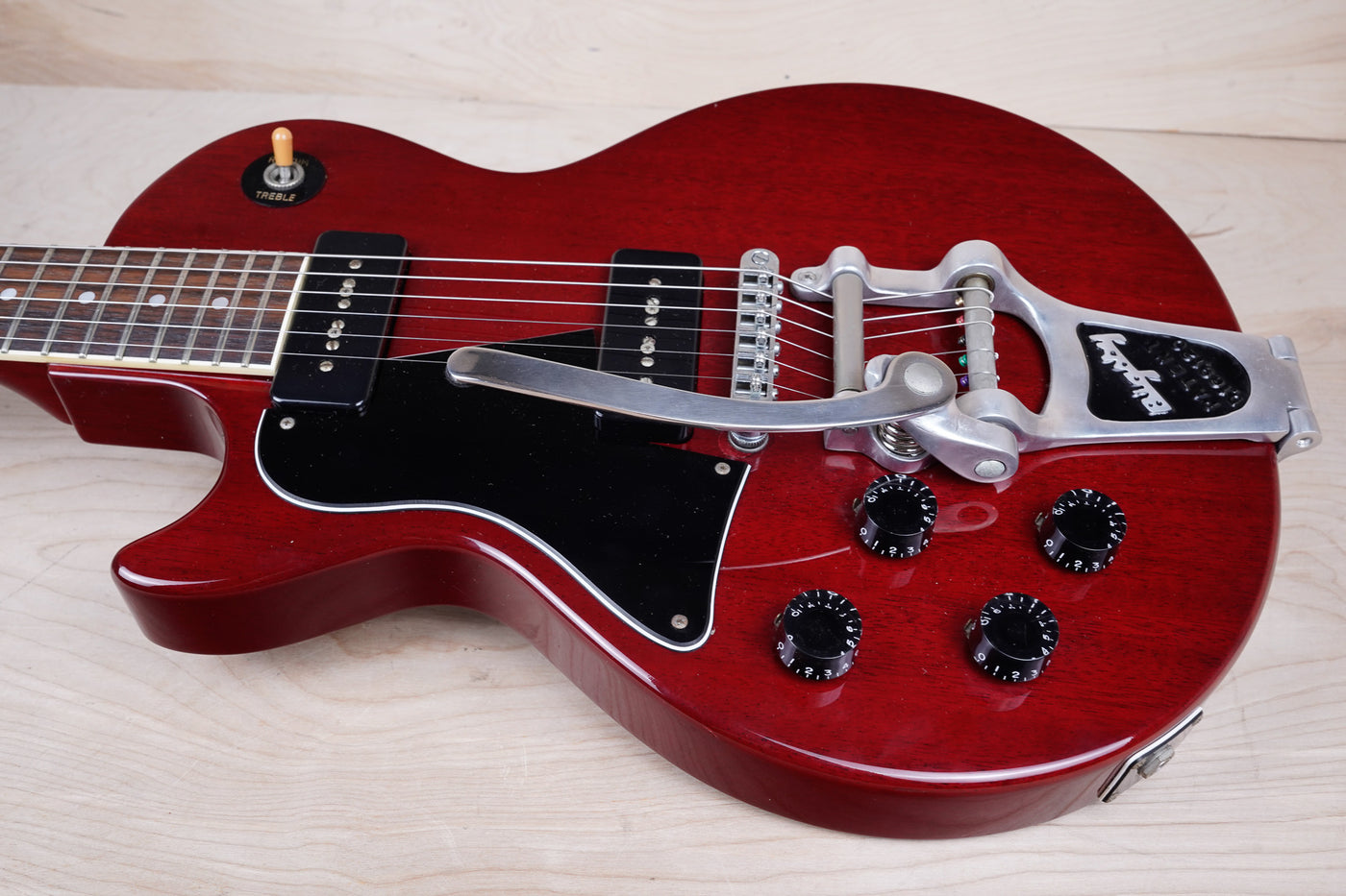 Tokai Love Rock Cherry LH Left Handed Cherry Red Single Cut Special Reissue Bigsby Tremolo Made in Japan MIJ w/ Bag