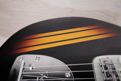 Fender 2025 Collection Traditional II '60s Jazzmaster 2025 Black w/ Sunburst Competition Stripe MIJ w/ Bag