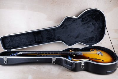 Greco SA-B "Super Real Project" Semi Hollow Body Bass 1987 Brown Sunburst Vintage Made in Japan MIJ w/ Hard Case