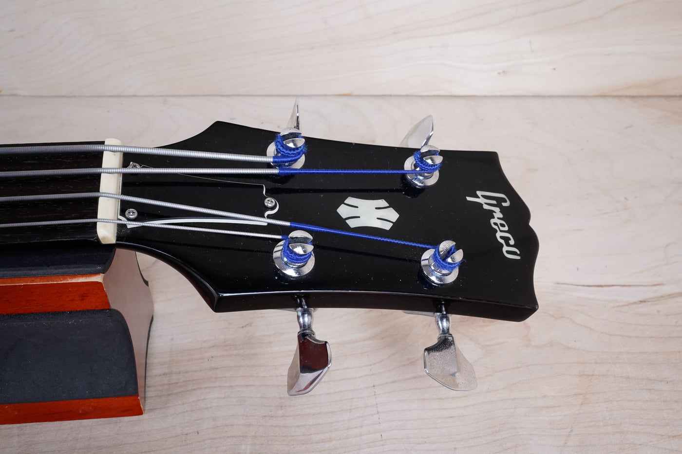 Greco SA-B "Super Real Project" Semi Hollow Body Bass 1987 Brown Sunburst Vintage Made in Japan MIJ w/ Hard Case