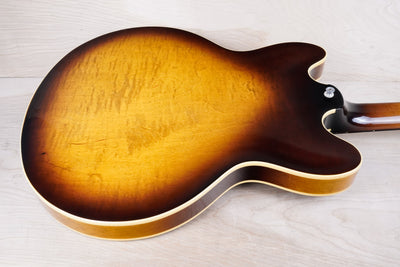 Greco SA-B "Super Real Project" Semi Hollow Body Bass 1987 Brown Sunburst Vintage Made in Japan MIJ w/ Hard Case