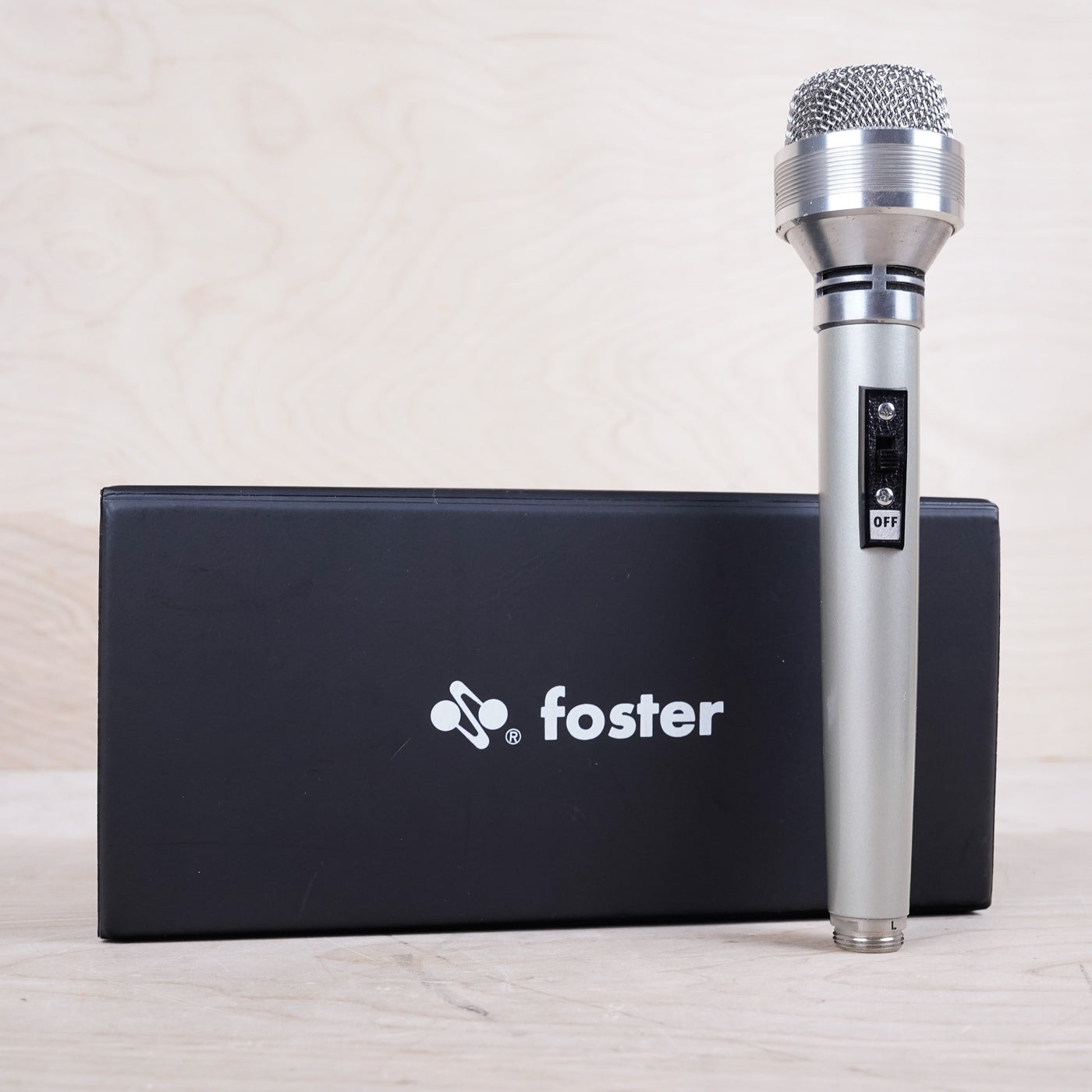 Foster MDF-619BC Unidirectional Dynamic Microphone 1969 Vintage Made in Japan w/ Case, Cable, Manual