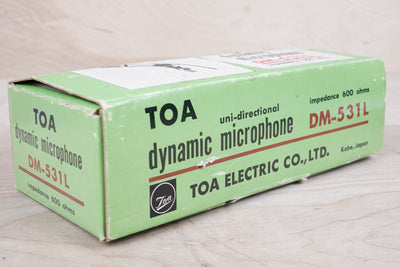 Toa DM-531L Uni-Directional Dynamic Microphone 1960s Vintage Made in Japan in Box w/ Clip