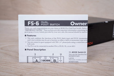 Boss FS-6 Dual Footswitch 2019 Gray In Box