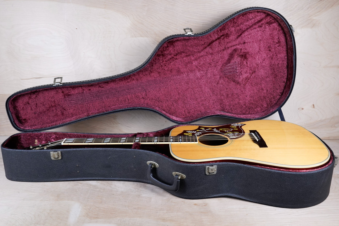 Orville by Gibson Hummingbird MIJ 1991 Natural Lacquer Finish Japan OBG w/ Hard Case