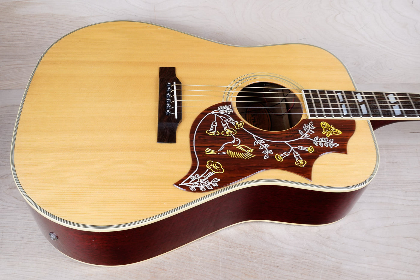 Orville by Gibson Hummingbird MIJ 1991 Natural Lacquer Finish Japan OBG w/ Hard Case