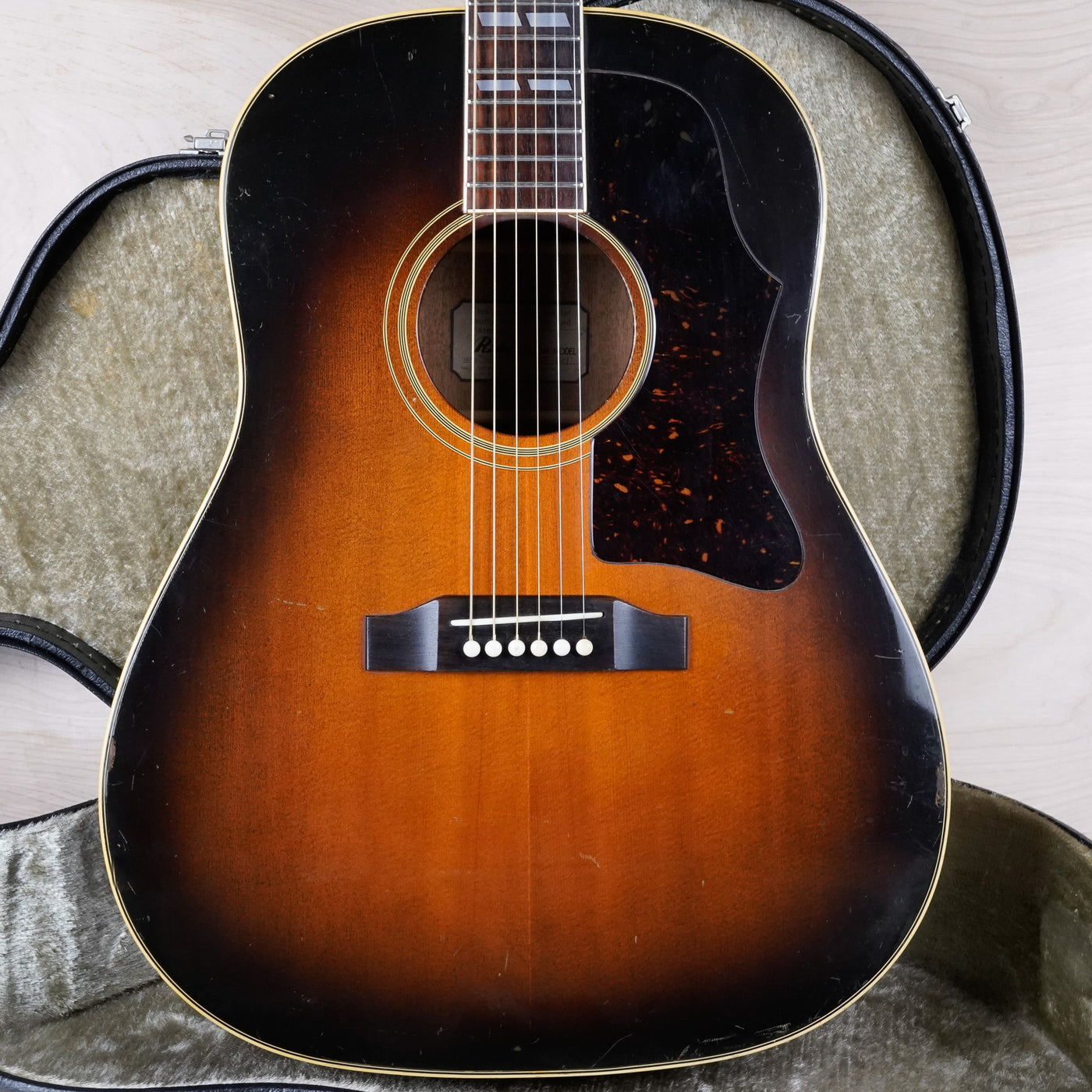 Rider J-401 Acoustic Guitar MIJ 1975 Vintage Sunburst Japan w/ Hard Case