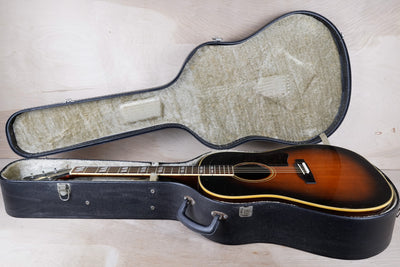 Rider J-401 Acoustic Guitar MIJ 1975 Vintage Sunburst Japan w/ Hard Case