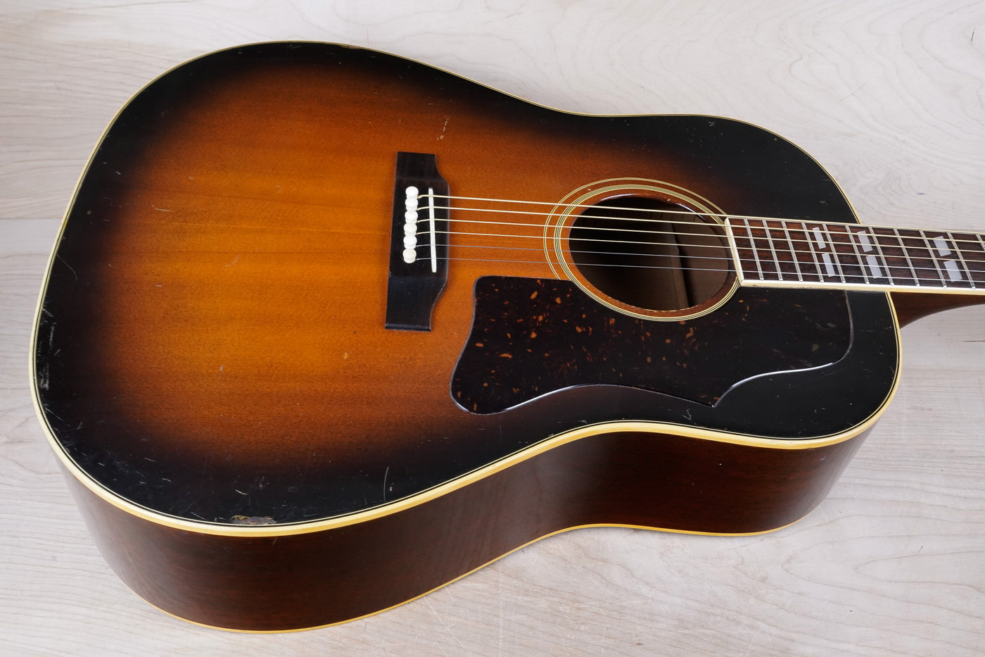 Rider J-401 Acoustic Guitar MIJ 1975 Vintage Sunburst Japan w/ Hard Case