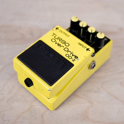 Boss OD-2 Turbo OverDrive (Black Label) 1987 Vintage Made in Japan Yellow in Box
