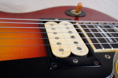 Burny FLC-85 Custom MIJ 1976 with Vintage Dimarzio PAF Pickups Double White Japan Tereda w/ Gig Bag