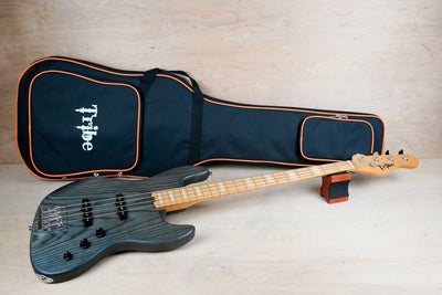 Tribe Custom Jazz Style 4 String Bass Transparent Grey w/ Bag