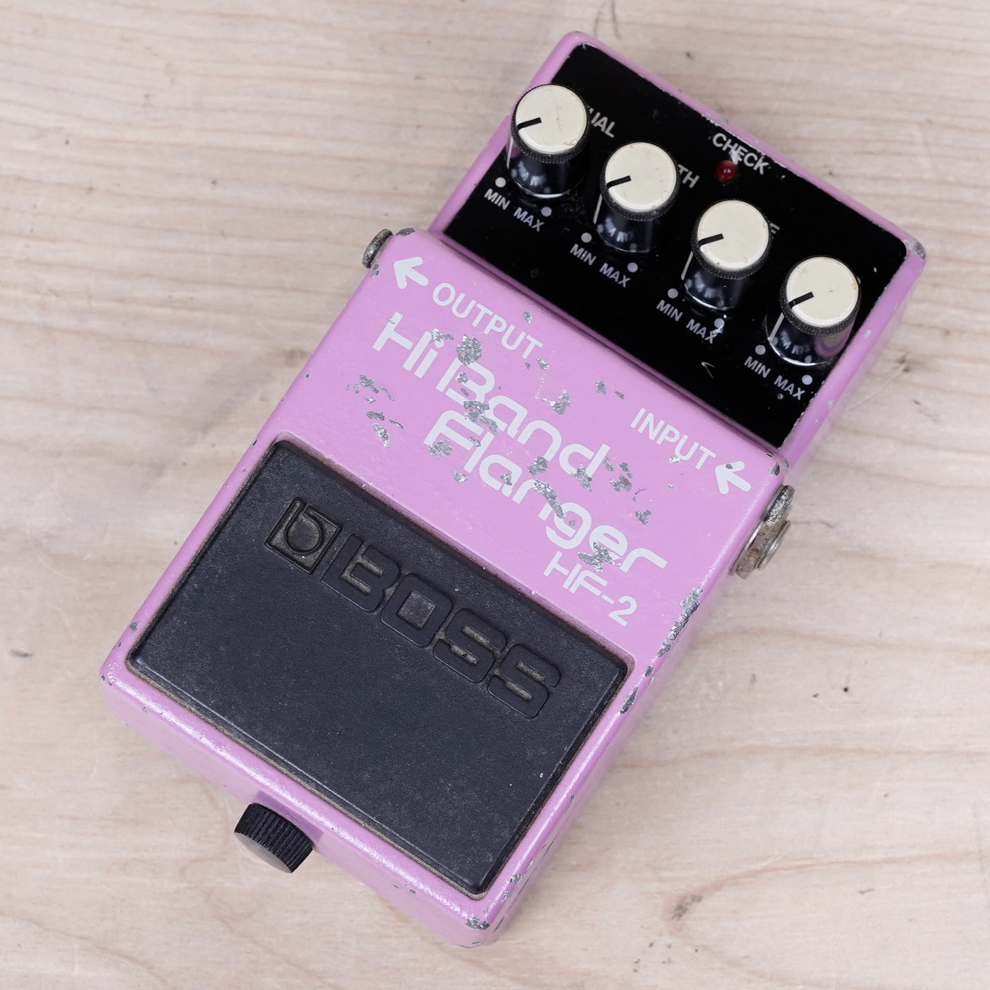 Boss HF-2 Hi Band Flanger (Green Label) 1986 Pink Made in Japan