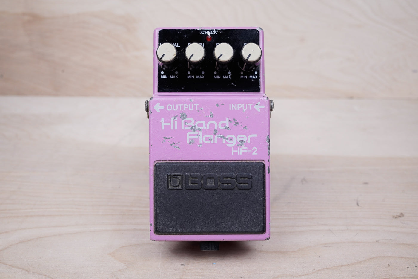 Boss HF-2 Hi Band Flanger (Green Label) 1986 Pink Made in Japan