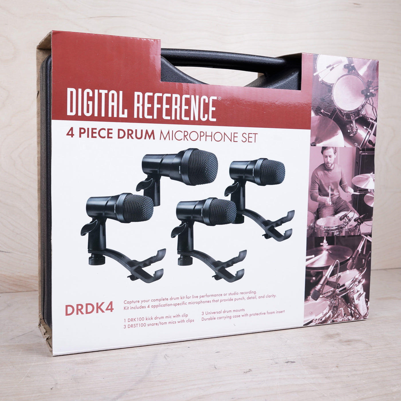 Digital Reference DRDK4 4-Piece Drum Mic Kit with Case