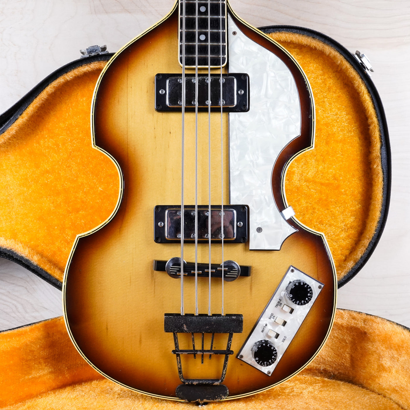 Greco VB-360 Violin Bass MIJ Vintage 1970s Sunburst Maxon Pickups w/ OHSC