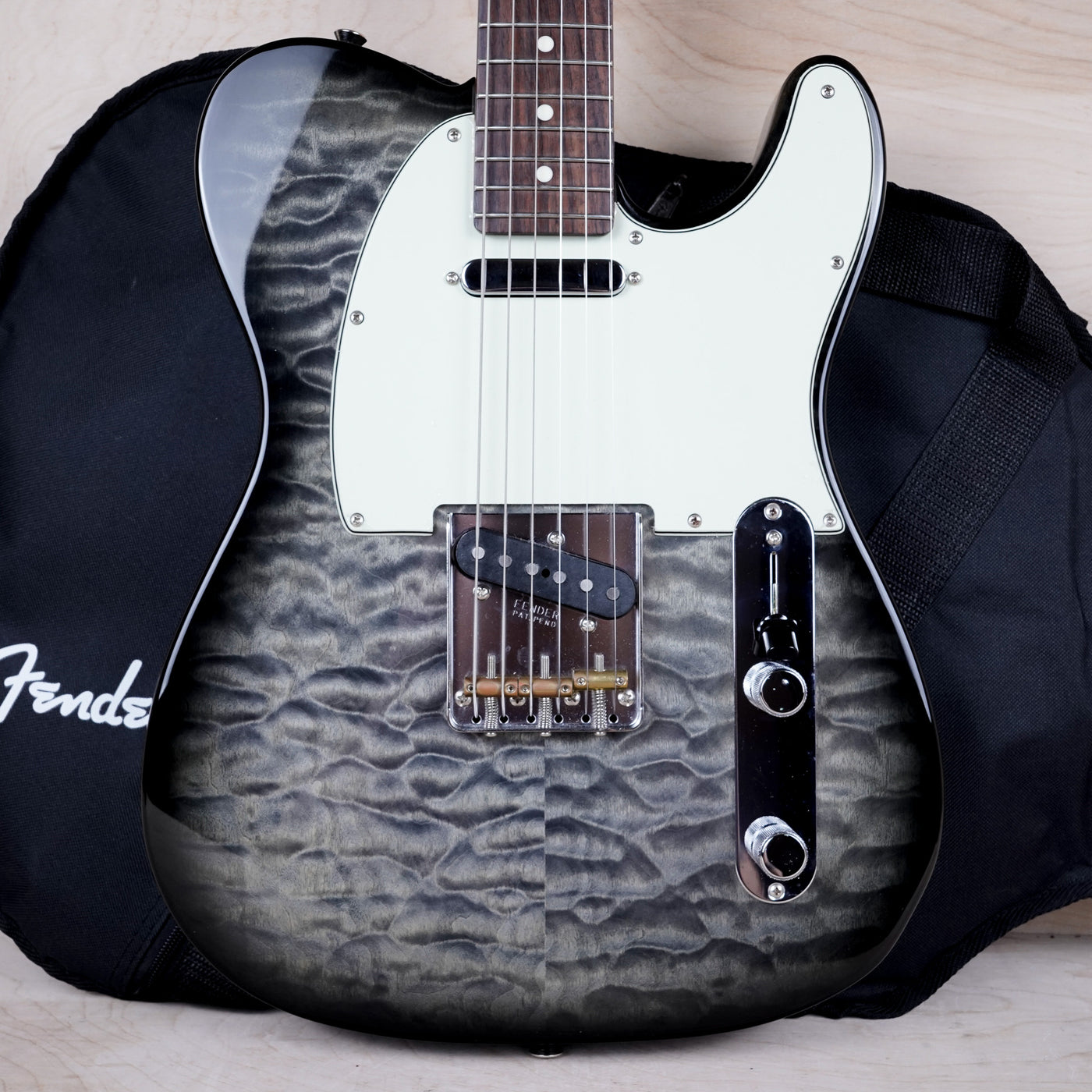 Fender FSR Hybrid '60s Telecaster Quilt Top MIJ 2018 Transparent Black Japan USA Vintage Pickups w/ Bag