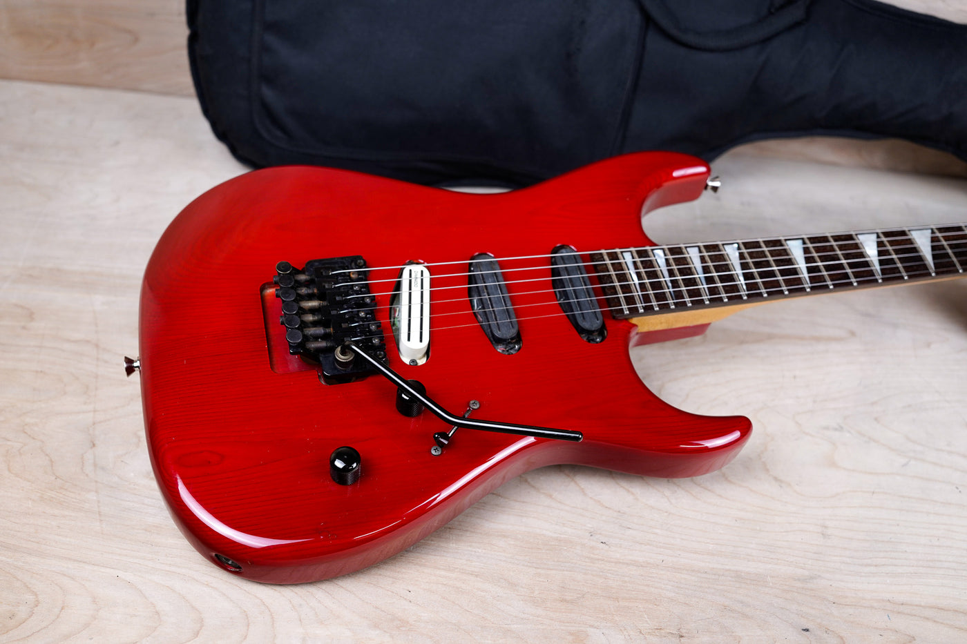 Charvel by Jackson Super Dinky Soloist AR-110 SSS MIJ 1990 See Through Red Made in Japan w/ Bag